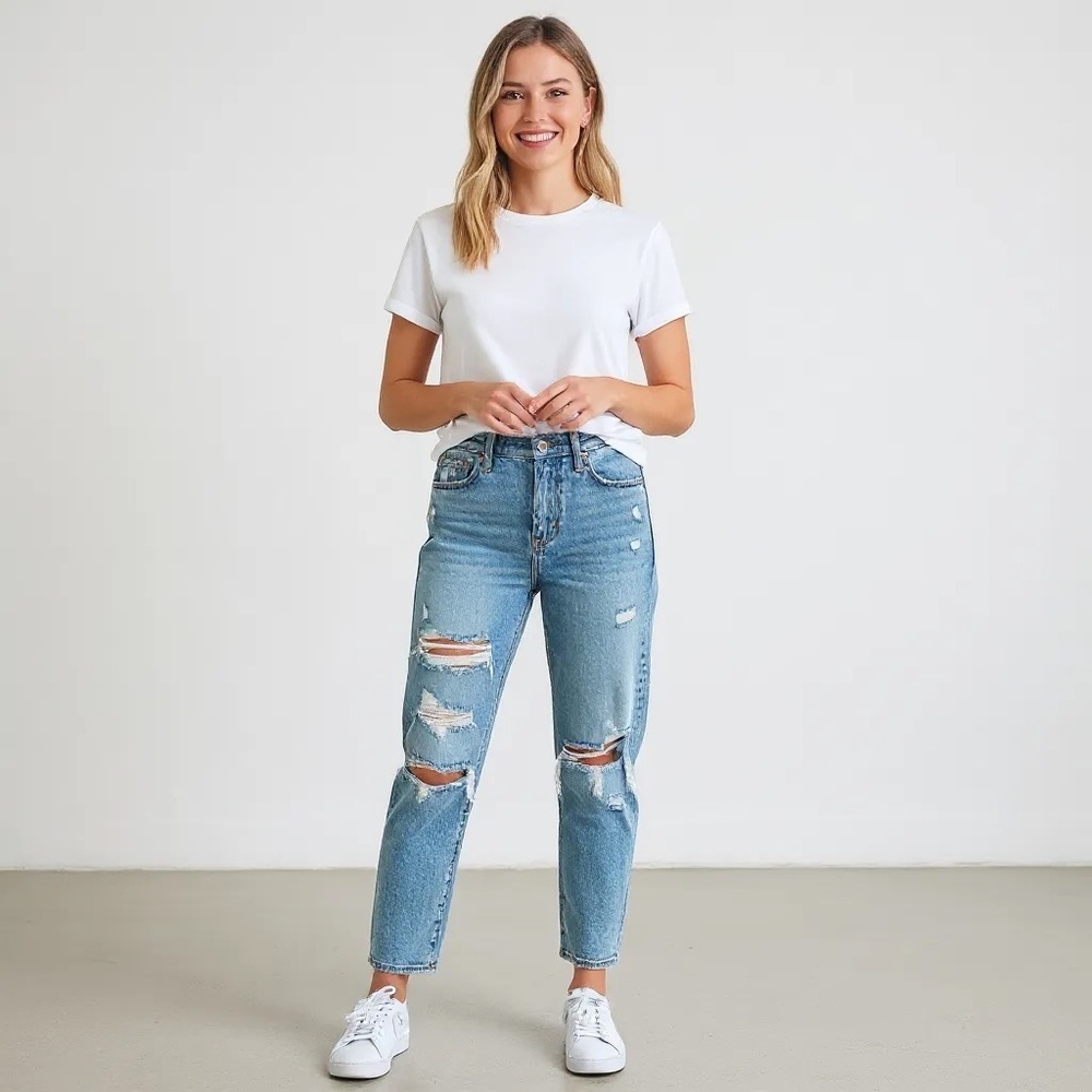 BLANKNYC The Madison Crop High-Rise Jeans - Size 30, NWT Distressed Ripped Jeans